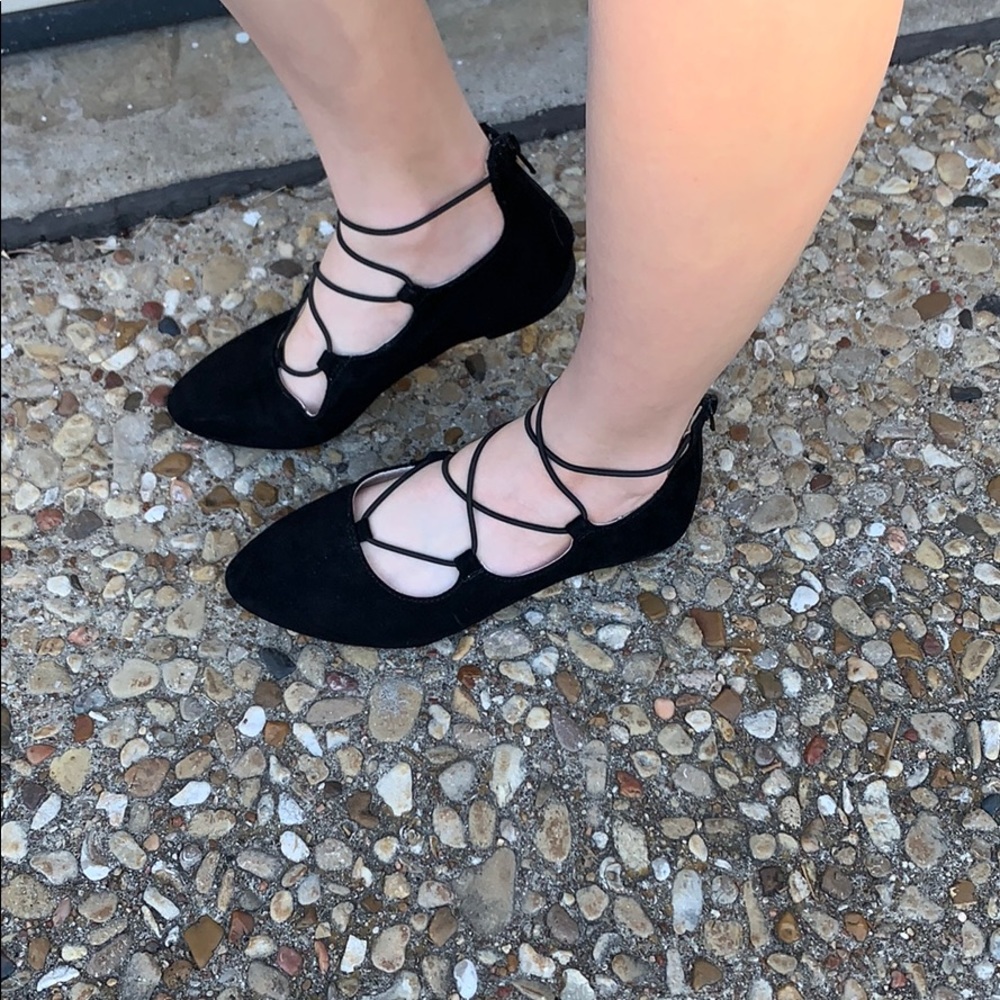 Black Strappy Flats